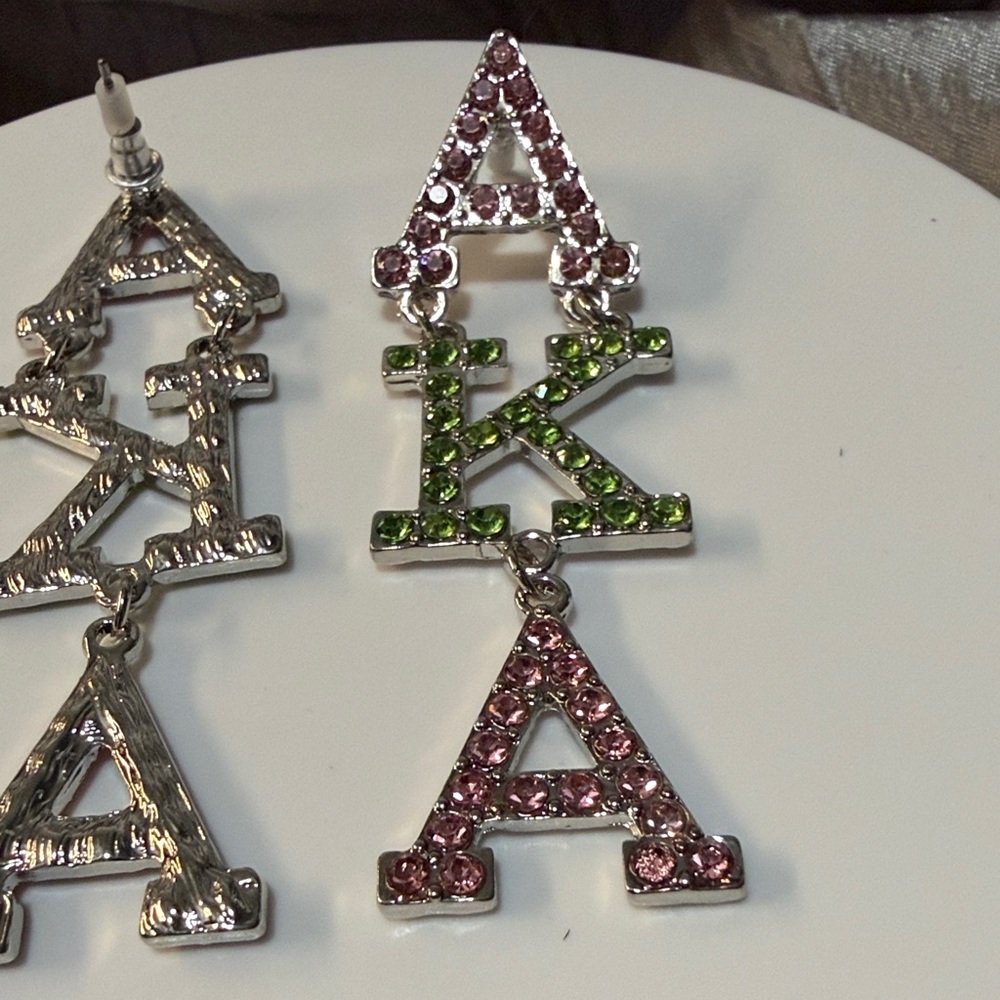 Pink and Green AKA Earrings - Picture 4 of 5
